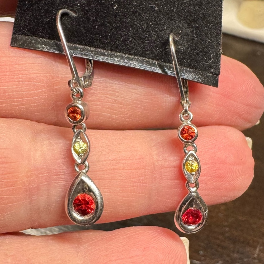 925 Sapphire Lever Back Earrings